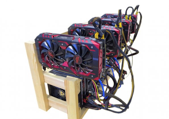 Майнинг ферма AMD RX 580 CPU Intel G3930/DDR3-4GB/AMD RX580*6/SSD60Gb/800W*2
