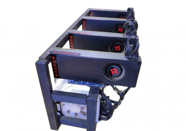 Майнинг ферма VEGA 64 CPU Intel G3930/DDR3-4GB/Vega RX64*4/HDD 500Gb/1000W*2