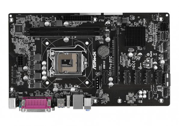 Материнская плата Soc 1150 ATX H81 Asrock H81 Pro BTC R2.0 2xDDR3 AC97 6ch(5.1) GbLAN+VGA+HDMI