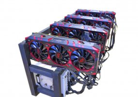 Майнинг ферма Power Color VEGA 56 CPU Intel G3930/DDR3-4GB/Vega RX56*4/HDD 500Gb/1000W*2